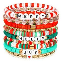 Christmas Bracelet Ideas, Clay Beads Ideas, Cute Bracelet Ideas, Clay Bracelet Ideas, Make Clay Beads, Clay Bead Ideas, Christmas Jewelry Diy, Clay Bead Bracelet Ideas, Bracelet Business