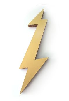 a piece of cardboard that is shaped like a lightning bolt