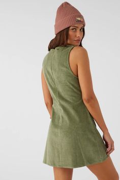 Essential corduroy mini dress that has a v-neck design, premium feel and solid color wash. O'Neill Women's corduroy mini dress 32.5" In length V-Neckline with princess seams A-line shape Center back zipper Solid color wash 78% Cotton, 21% Rayon, 1% Elastane 8 Wale Corduroy Oneill Womens, Loungewear Outfits, Spring Suit, Loungewear Dresses, Girl Beanie, Denim Sweater, Corduroy Dress, Mini Dresses For Women, Princess Seams