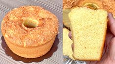 two pictures side by side one has a bundt cake and the other has a glazed donut