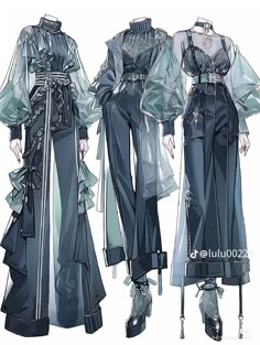 Blazer Outfits Casual, Fantasy Outfits, Fashion Drawing Dresses, Clothing Design Sketches, Dress Design Sketches, Fashion Illustration Dresses, Fashion Illustration Sketches, Anime Clothes, Fashion Design Drawings