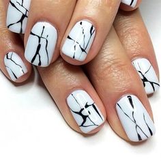 What color #Lukluks would you pair with these gorgeous marble nails ?! #nails #nailart #nailsofinstagram #nailsoftheday #notd Nail Art Blanc, Black And White Nail Designs, Nail Design Glitter, Water Marble Nail Art, Water Marble Nails, Nagellack Trends, Marble Nail Art, Minimal Nails, White Nail Art