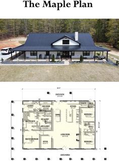 the maple plan is shown with measurements for each floor and one story house in it