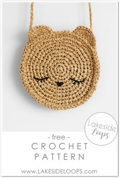 a woven bag with the words free crochet pattern on it and an image of a