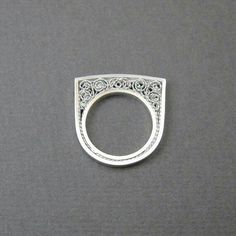 Filigrana Jewelry, Metal Clay Jewelry, Filigree Jewelry, Silver Mirror, Modern Ring, Filigree Ring, Silver Filigree, Bangles Jewelry, Modern Jewelry