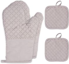 Oven Mitts Pot Holder Set, 300°C Heat Resistant Non-Slip Oven Mitts, Cooking Gloves with Cotton Lining and Hanging Loop, Baking Gloves for Baking and Cooking (Gray) Kitchen Hot Pads, Baking Gloves, Cooking Gloves, Grey Plaid, Oven Mitts, Pot Holder, Hot Pads, Pot Holders, Heat Resistant