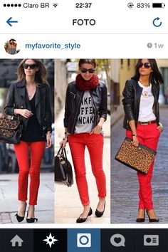 Outfit Pantalon Rojo, Mode Ab 50, How To Look Expensive, Red Trousers, Look Formal, Look Expensive, Pants Outfit Casual