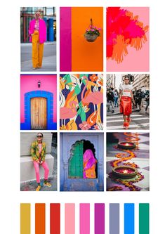 a collage of images with different colors