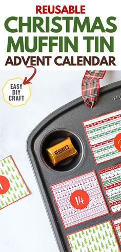 a christmas muffin tin calendar is shown