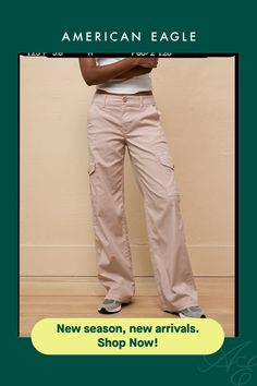 Super soft, drapey fabric with a hint of stretch/Zip fly/Front & back pockets/Cargo pockets Cargo Trousers, Cargo Pants, Women's Jeans, American Eagle Outfitters, American Eagle, Shop Now, Women Jeans, Trousers, Pants