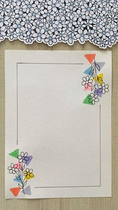 a piece of paper with flowers on it