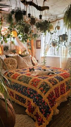 Jungle Living Room Ideas Womens Boho Bedroom Ideas, Bed Comforter Sets Hippie, Hippie Bedroom Curtains & Drapes, Rustic Chic Home Decor Living Room, Bohieman Bedroom Decor, Tapestry Over Ceiling Light, Boho Plant Bedroom Ideas, Maximalist Decor Cottagecore, Modern Indie Bedroom