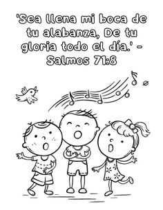 an image of two children singing together with the words in spanish