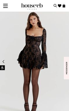 Black Sheer Dress Outfit, Sheer Dress Outfit Night, Sheer Dress Outfit, Dress With Stockings Outfit, Stockings Outfit, Black Sheer Dress, Outfit Night, Dress With Stockings, Chic Outfit