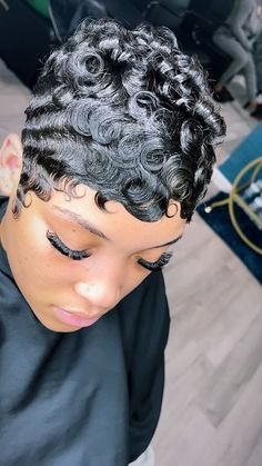 27 Piece Hairstyles, Finger Waves Short Hair, Short Relaxed Hairstyles, Finger Wave Hair, Black Hair Short Cuts, Short Hair Waves, Short Hair Images, Natural Hair Short Cuts