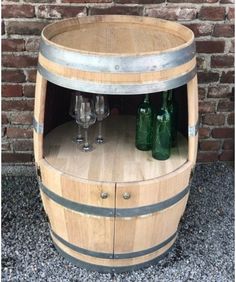 Whiskey Barrel Ideas, Whiskey Barrel Bar, Wine Barrel Bar, Barrel Smoker, Whiskey Barrel Furniture, Barrel Ideas, Barrel Bar