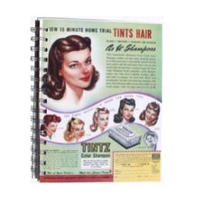 1950s Hair Tints Color Shampoo Ad Notes Journal College Ruled Spiral Notebook Condition: New (See Photos) 100 Pages Silver Binding Glossy Waterproof Front Cover 6" X 8" Check Out My Other Items Like This For Sale Hair Tint Colours, Vintage Lipstick, 1950s Hairstyles, Hair Tint, Hair Color Shampoo, Knee Highs, Hair Color For Women, Color Shampoo, Vintage Makeup