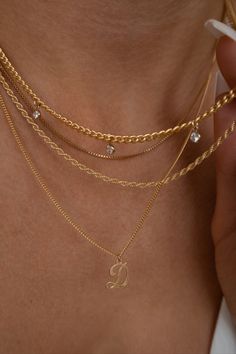 initial necklace, initial pendant, monogram jewelry, gift for her, gift for mom, initial jewelry Dainty Necklace Gold, Monogram Jewelry, Dainty Chain