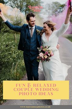 Fun and relaxed couple wedding photo ideas for unique and colourful weddings Couple Wedding, Couples Photos, Wedding Photography Poses, Morning Wedding, Wedding Couple