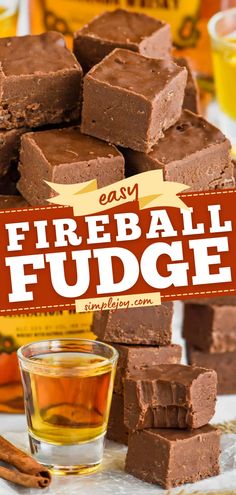 Easy Fireball Fudge Recipe, chocolate dessert ideas, no bake desserts Candy With Alcohol, Fireball Brownies, Recipes With Fireball Whiskey, Fireball Fudge Recipe, Alcohol Candy Recipes, Alcoholic Fudge, Fireball Balls, Fireball Gift Ideas, Whiskey Fudge