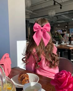 Pink Aesthetic Pictures, Ponytail Scrunchie, Brunette Aesthetic, Homemade Bows, Shabby Chic Clothes, Bow Hairstyle, Ribbon Hairstyle, Aesthetic Ideas, Pink Girly Things