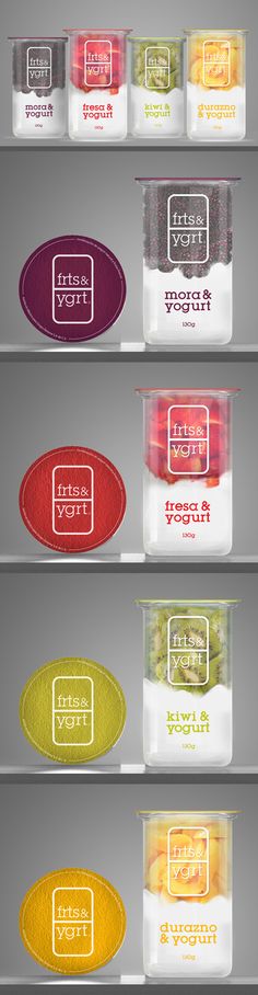 an assortment of food items on display in plastic containers with the words fresh from them