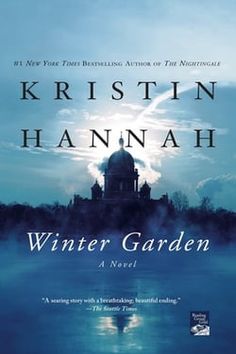 a book cover for winter garden by kristin hannani with an umbrella in the foreground