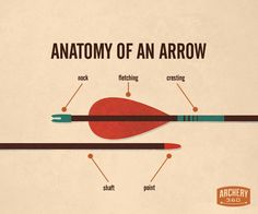 the anatomy of an arrow is shown in this poster