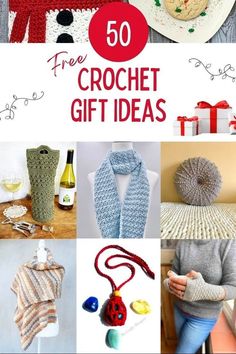 crochet gift ideas for christmas and new year's eve are featured here