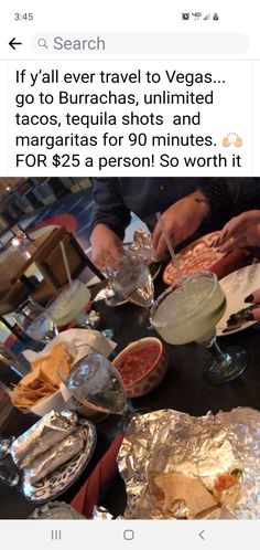 an image of food being served on the table for people to eat in las vegas