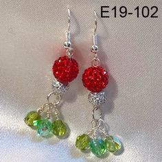 Christmas Color Crystal Beads Make Up These Pretty Earrings. Silver Plated Surgical Steel Hooks. Hooks Can Be Swapped Out For Surgical Stainless Steel If You Have Sensitive Ears. Holiday Jewelry With Dangling Beads, Christmas Party Beaded Dangling Earrings, Christmas Party Dangling Beaded Earrings, Christmas Party Jewelry With Dangling Beads, Holiday Dangle Beaded Earrings, Festive New Year Dangle Jewelry, Christmas Dangle Earrings With Dangling Beads, Christmas Dangle Earrings With Beads, Christmas Dangling Bead Earrings