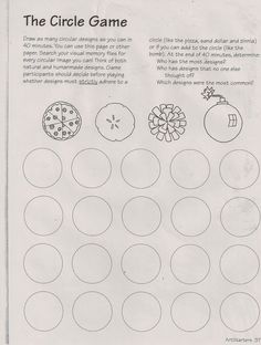 the circle game worksheet for kids to learn how to make circles with pictures