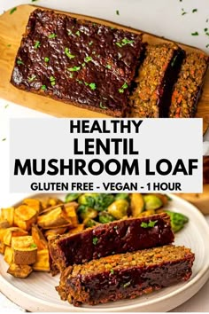 healthy lentil mushroom loaf with gluten free vegan - 1 hour recipe