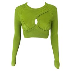 Jean Paul Gaultier Cutout Crop Sweater Top Designer Fitted Long Sleeve Sweater, Png Clothes, Crop Pullover, Sweater Tops, Cropped Pullover, Crop Sweater, Jean Top, Paul Gaultier, Gianni Versace