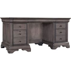 an old style desk with drawers on the bottom and one drawer at the top, in grey