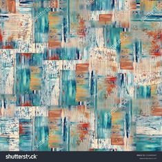 an abstract painting with blue, orange and red colors on it stock photo - 5579