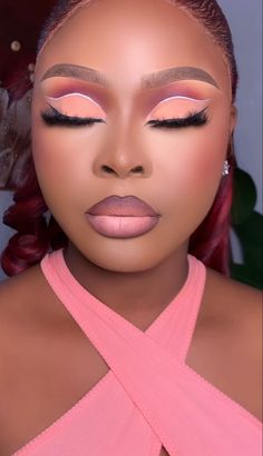 Dark Brown Skin Makeup, Peach Eyeshadow Looks, Vs Makeup, Dewy Makeup Look, Glitter Makeup Looks, Peach Eyeshadow