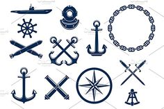 an image of various nautical symbols