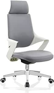 an office chair with wheels on the back and seat upholstered to the side