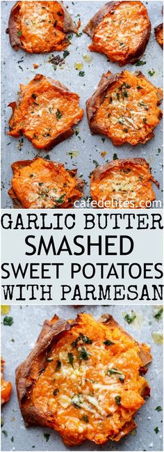 grilled sweet potatoes with parmesan cheese and herbs on top are the perfect side dish