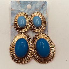 Beautiful Earrings For Women Material: Stainless Steel Color: Blue Measure: Os Design: Elegant Nickel Free Brand New Blue Metal Drop Earrings, Trendy Blue Drop Earrings, Steel Earrings, Stainless Steel Earrings, Steel Jewelry, Stainless Steel Jewelry, Steel Blue, Earrings For Women, Elegant Style