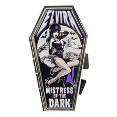 Officially Licensed Elvira Mistress Of The Drak Monster Hands Glitter Coffin Shaped Compact Mirror, Perfect For Keeping Your 80s Glam Makeup Fierce On The Go. This Handy Coffin Compact Features Glittering Art By Dave Cook, Includes One Non-Magnified Mirror And One Magnified Mirror Inside, And Fits Perfectly In Your Purse Or Pocket So You Can Stay Looking Your Best All Through The Night. Size Approx 4" X 2". Designed In California. I Have A Lot Of Other Styles Of These In My Closet As Well. Gothi 80s Glam Makeup, Elvira Makeup, Monster Hands, Best Fiends, 80s Glam, Wallet Chains, Compact Makeup, Future Aesthetic, Halloween Coffin