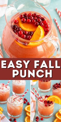 an easy fall punch recipe with oranges and cranberries