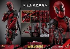 the deadpool figure is shown in action