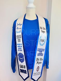 This listing is for one personalized graduation stole. Please be as detailed as possible with your personalization. I will reach out if I have any questions. Masters Graduation Stole Ideas, Customizable Graduation Stole For School, First Gen Graduation Stole, Custom Graduation Stole, Custom Grad Stole, Satin Graduation Stole With Sashes, Cheap Customizable Graduation Stole, Embroidered Multicolor Graduation Stole, Grad Stoles