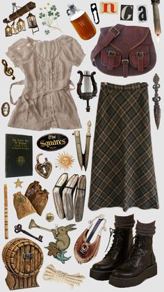 #dnd #bard Zeldacore Outfits, Bard Clothes, Bard Costume, Grunge Outfits Punk, Bard Dnd, Dnd Bard, Rihanna Style, Outfit Collage