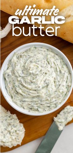 A close up of a bowl of garlic butter. Steak Butter Recipe, Butter Sauce For Pasta, Make Garlic Butter, Herb Butter Recipe