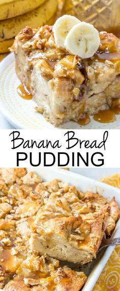 banana bread pudding Banana Bread Pudding, Dessert Oreo, Banana Dessert Recipes, Desserts Vegan, Banana Dessert, Delicious Breakfast Recipes, Sweet Bread