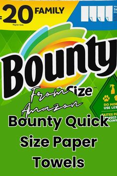 the front cover of a paper towel that says, bounty with an image of a