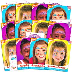 PRICES MAY VARY. Face Tattoos for Kids Girls Party Favors Halloween Costume Accessories ~ 12 Pack Fairy Rainbow Princess Temporary Tattoos for Kids Face (Party Face Paint). These high quality Temporary Tattoos for girls are the perfect party favors, costume accessories, or everyday fun activity. Includes 6 packs of face tattoos - 2 sets in each. Assorted designs including Rainbows, Fairies, and Princess crowns -- the fun can last for hours for everyone or can be given as great party favors. Thes Face Paint Costume, Party Face Paint, Painting Party Favors, Face Painting Party, Halloween Face Painting, Princess Crowns, Girls Party Favors, Painting Tattoo